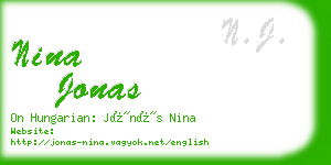 nina jonas business card